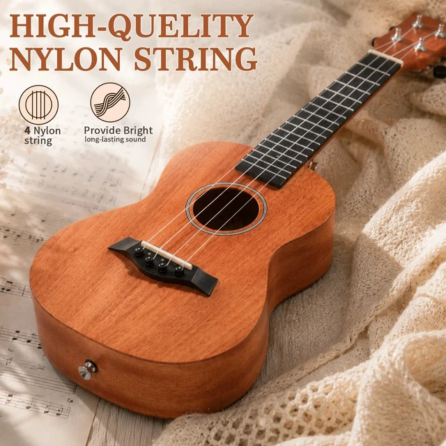 Alt view image 4 of 7 - 21-Inch Ukulele Soprano Mahogany Beginner Kit With Gig Bag, Strap Picks Tuner