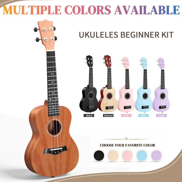 Alt view image 5 of 7 - 21-Inch Ukulele Soprano Mahogany Beginner Kit With Gig Bag, Strap Picks Tuner