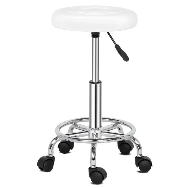 Alt view image 7 of 7 - Adjustable Salon Stool Rolling Massage Chair Tattoo Facial Spa Furniture w/Wheel