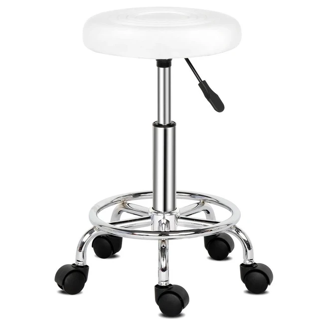 Alt view image 6 of 7 - Adjustable Salon Stool Rolling Massage Chair Tattoo Facial Spa Furniture w/Wheel