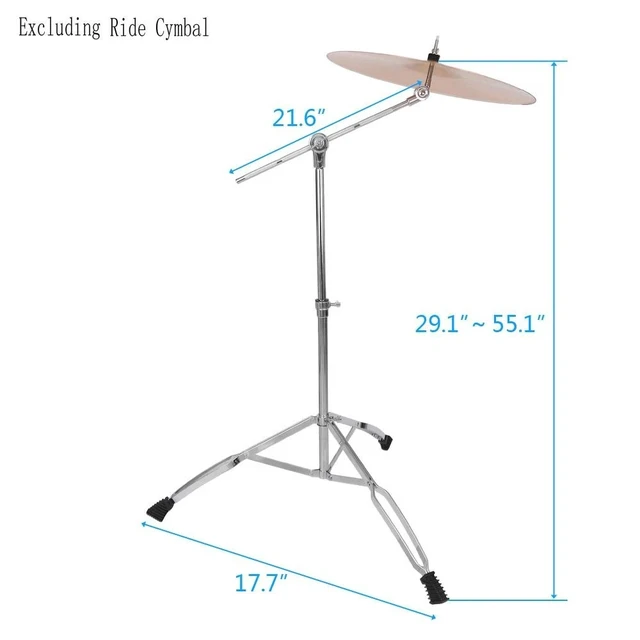 Alt view image 3 of 7 - New Steel Cymbal Boom Stand Drum Hardware Percussion Holder Mount Silver Color