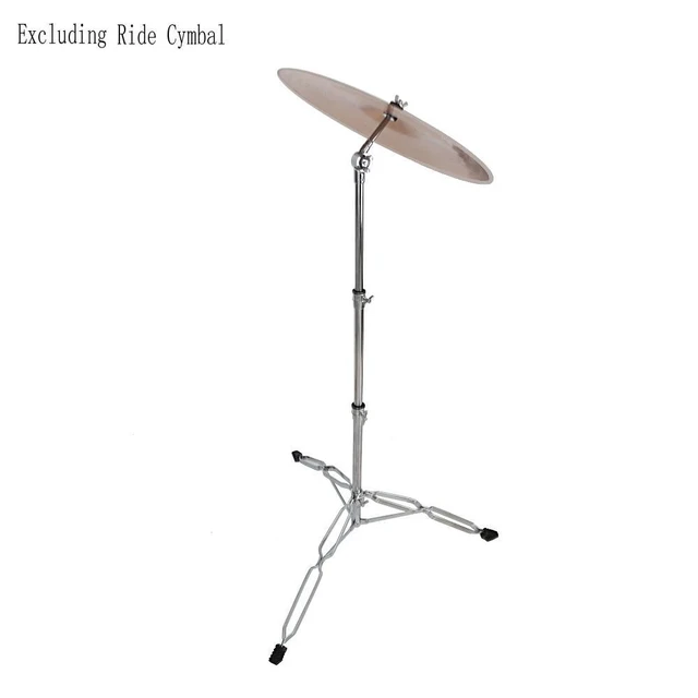 Alt view image 2 of 7 - Glarry Straight Drum Cymbal Stand Double Braced Chrome Adjustable Height