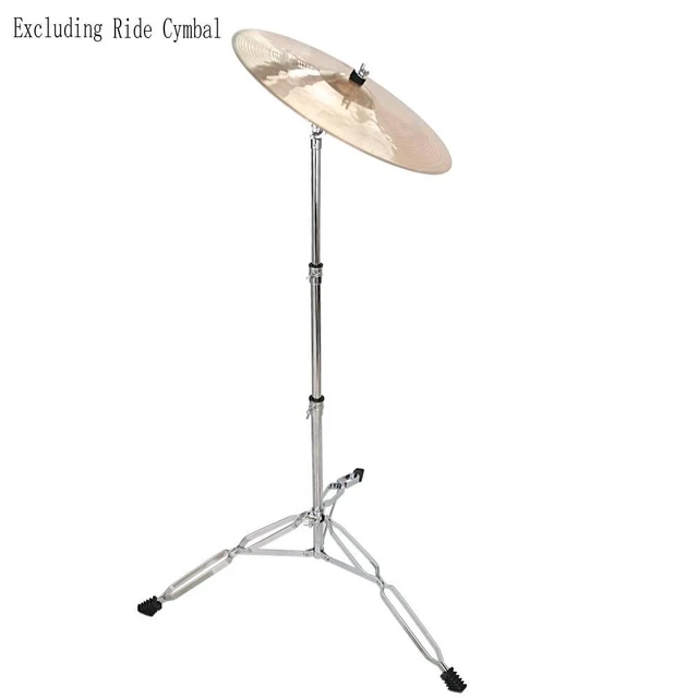 Alt view image 3 of 7 - Glarry Straight Drum Cymbal Stand Double Braced Chrome Adjustable Height