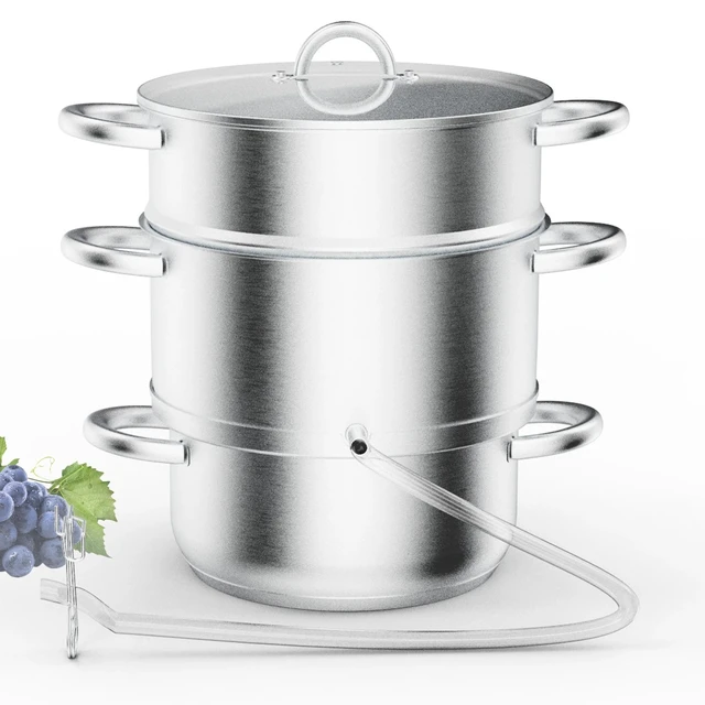 Alt view image 2 of 7 - Universal Stainless Steel Steam Juice Extractor, 4.5 Quart for All Stovetops New