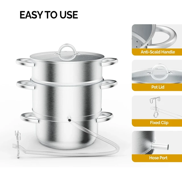Alt view image 5 of 7 - Universal Stainless Steel Steam Juice Extractor, 4.5 Quart for All Stovetops New