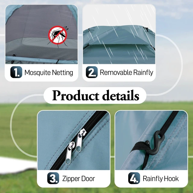 Alt view image 5 of 7 - Outdoor Portable Waterproof Hiking 3-4Person Camping ActivityDome Tentw/Bag
