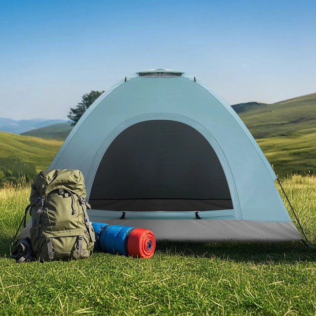 Alt view image 7 of 7 - Outdoor Portable Waterproof Hiking 3-4Person Camping ActivityDome Tentw/Bag