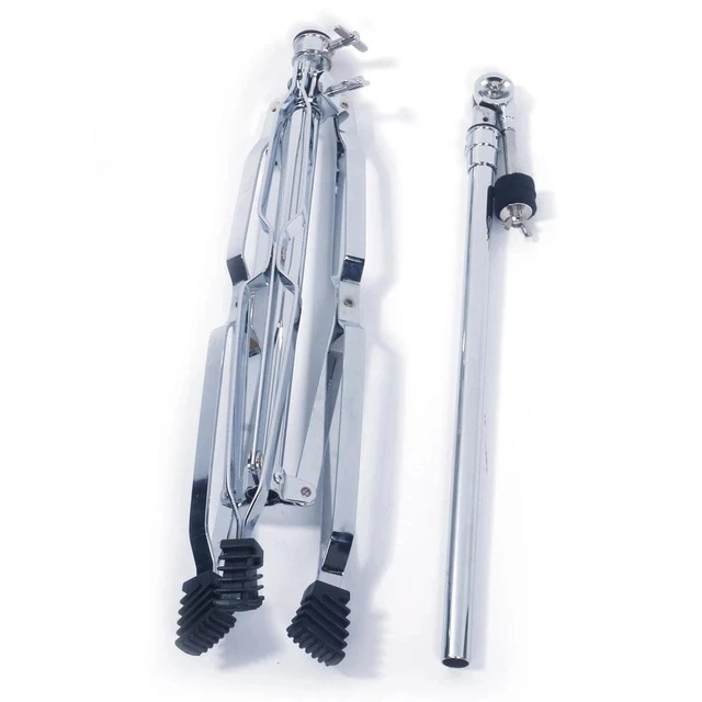 Alt view image 5 of 7 - Glarry Straight Drum Cymbal Stand Double Braced Chrome Adjustable Height