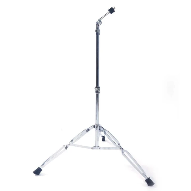 Alt view image 6 of 7 - Glarry Straight Drum Cymbal Stand Double Braced Chrome Adjustable Height