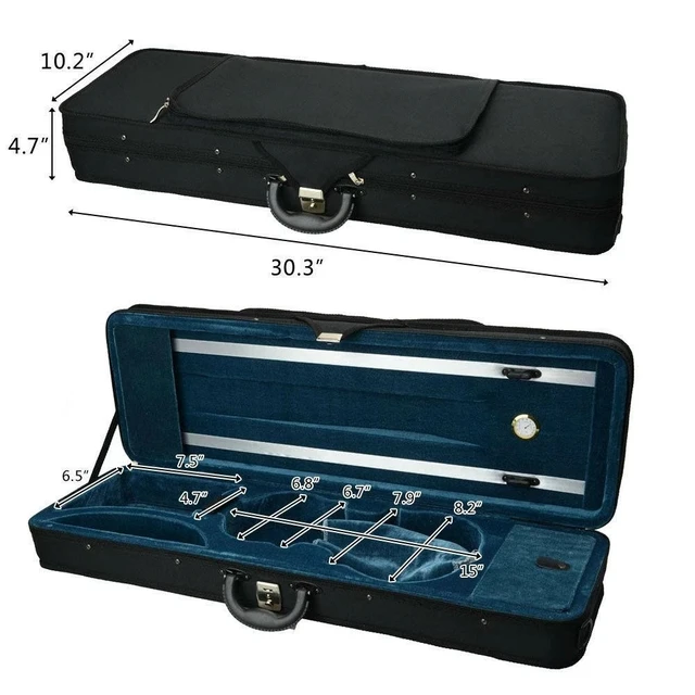 Alt view image 3 of 7 - Professional Nylon Fashion 4/4 Full Size Acoustic Violin Case Bag Black