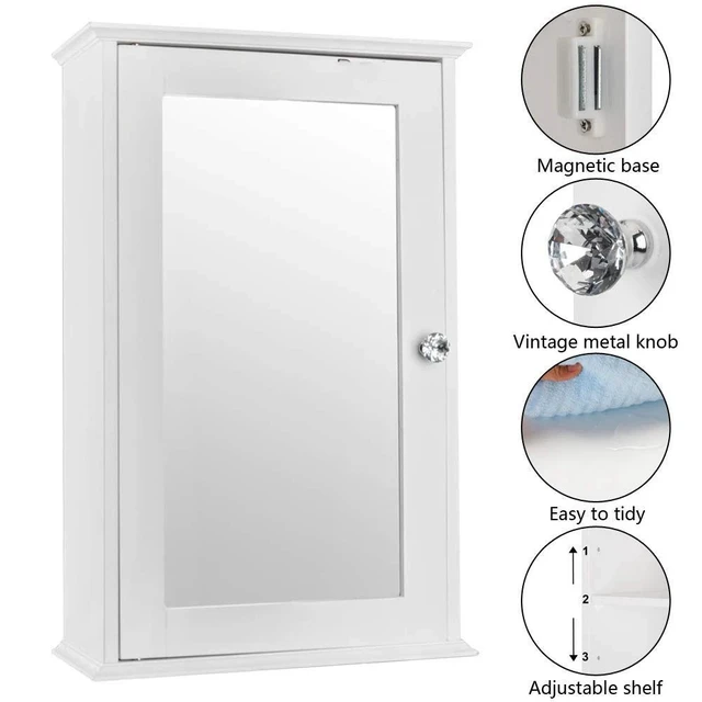 Alt view image 2 of 7 - Wall Mount Bathroom Cabinet Storage Medicine Cabinet Kitchen Laundry Cupboard