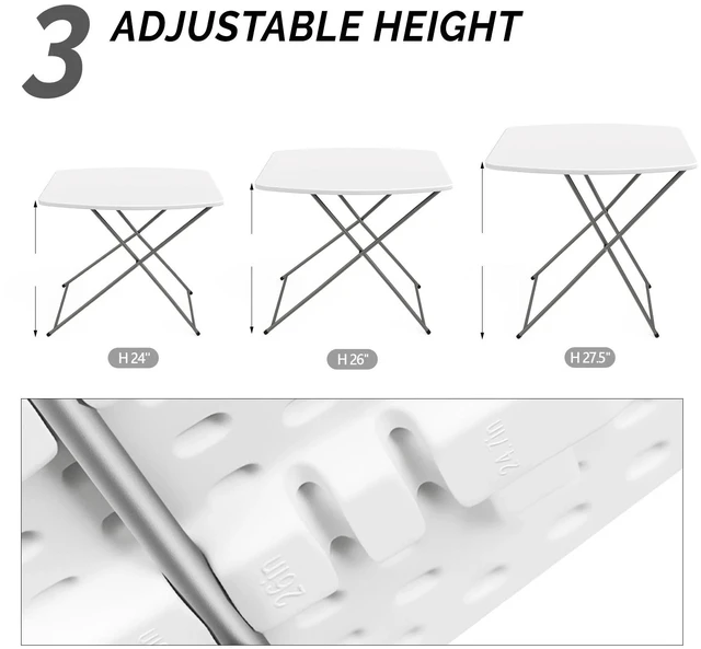 Alt view image 5 of 7 - Folding Portable 18inch Plastic Table Laptop TV Tray Camping Table for Indoor