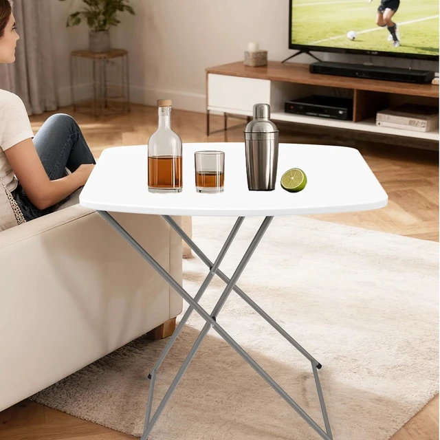 Alt view image 7 of 7 - Folding Portable 18inch Plastic Table Laptop TV Tray Camping Table for Indoor