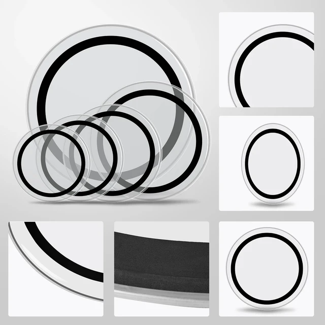 Alt view image 4 of 7 - 5 PCS Drum Head Pack Standard - 22", 16", 14", 13", 12" With Drumsticks