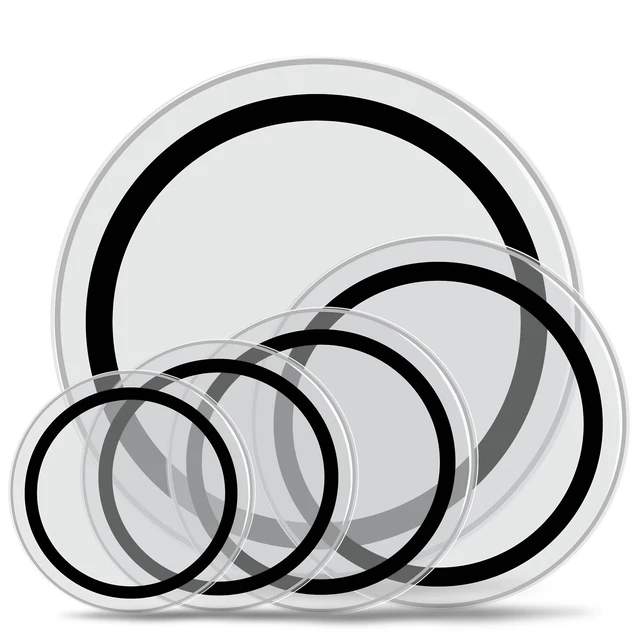 Alt view image 6 of 7 - 5 PCS Drum Head Pack Standard - 22", 16", 14", 13", 12" With Drumsticks