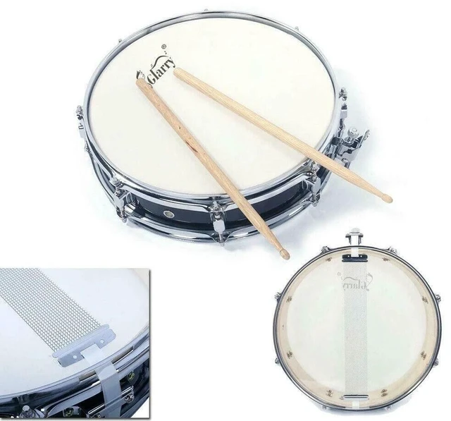 Main image of New 13"x3.5" Acoustic Single Drums Snare Drumstick Set Metal & Poplar Wood Black