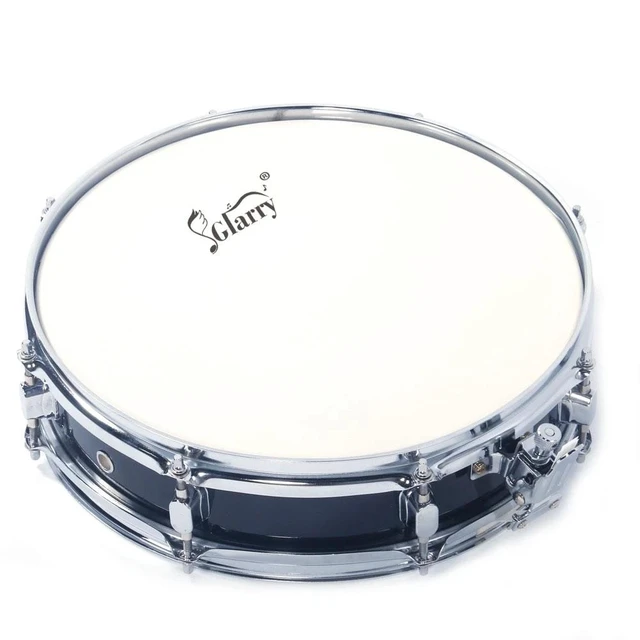 Alt view image 7 of 7 - New 13"x3.5" Acoustic Single Drums Snare Drumstick Set Metal & Poplar Wood Black