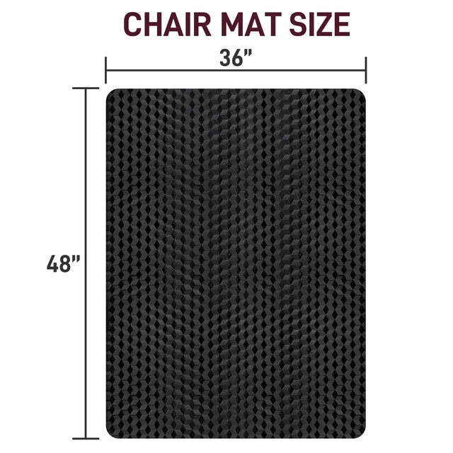 Alt view image 2 of 7 - 48 Inch 3D Geometric Chair Mat with Nails for Carpet Protection in Office & Home