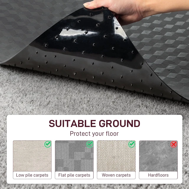 Alt view image 4 of 7 - 48 Inch 3D Geometric Chair Mat with Nails for Carpet Protection in Office & Home