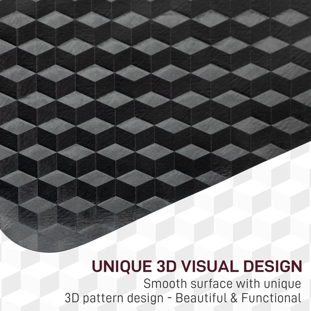 Alt view image 6 of 7 - 48 Inch 3D Geometric Chair Mat with Nails for Carpet Protection in Office & Home