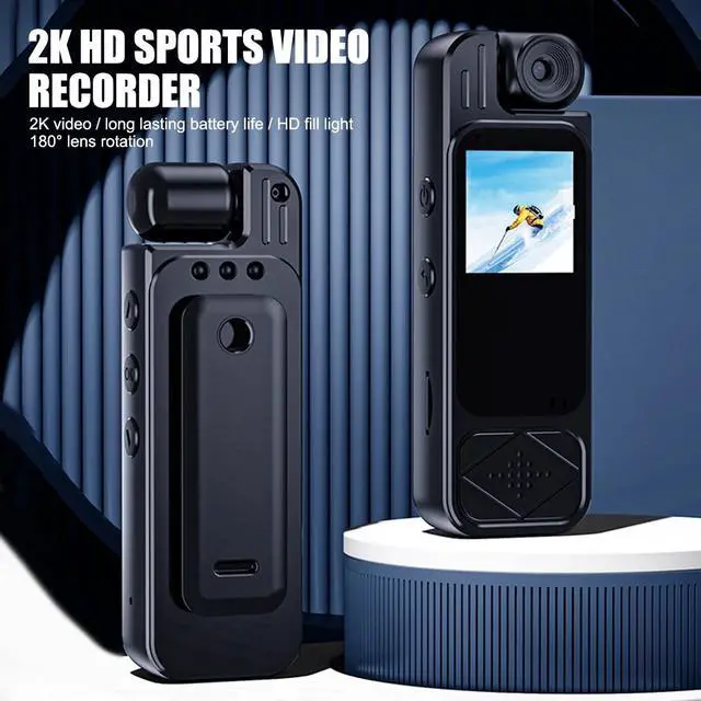 Alt view image 2 of 7 - 2K Mini Police Body Camera 180° HD Video Audio Recorder Pocket Night Vision Cam