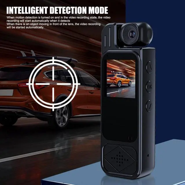 Alt view image 5 of 7 - 2K Mini Police Body Camera 180° HD Video Audio Recorder Pocket Night Vision Cam