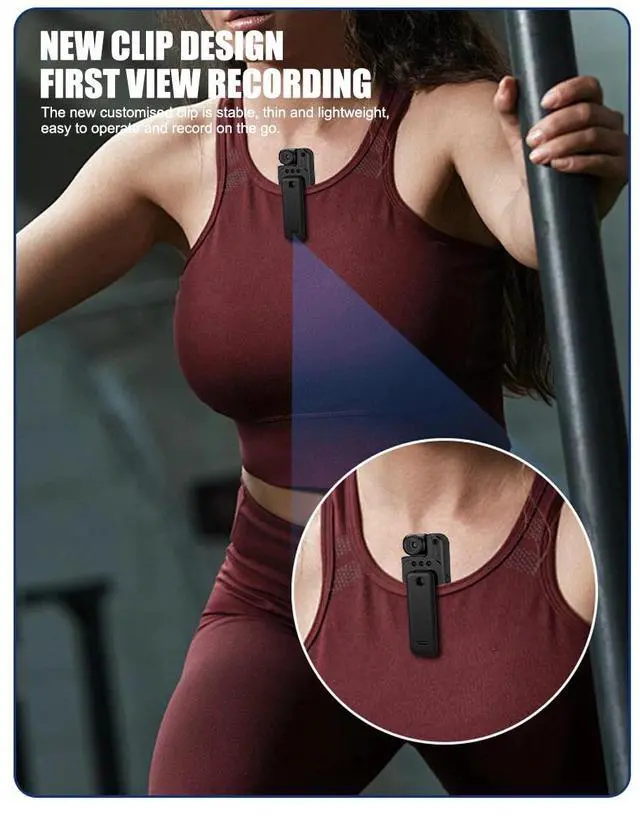 Alt view image 7 of 7 - 2K Mini Police Body Camera 180° HD Video Audio Recorder Pocket Night Vision Cam