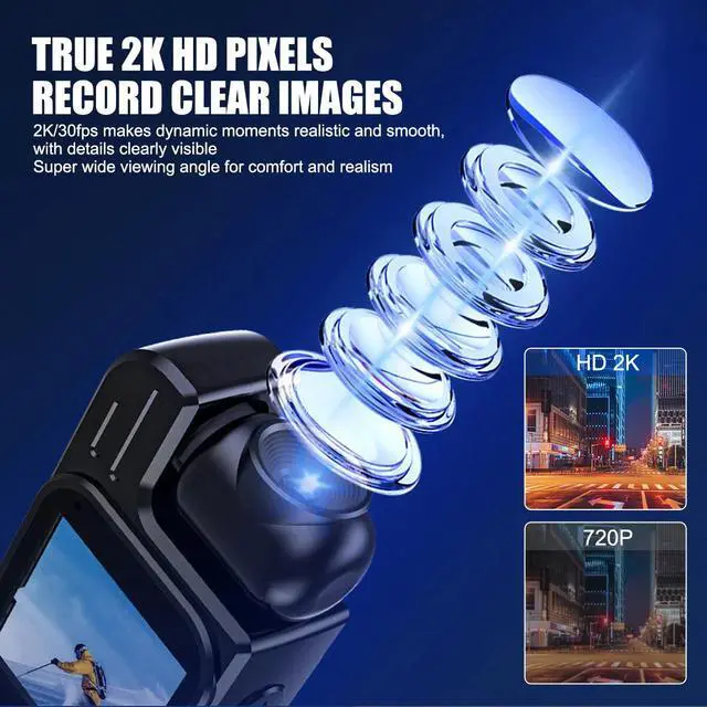 Alt view image 3 of 7 - 2K Mini Police Body Camera 180° HD Video Audio Recorder Pocket Night Vision Cam