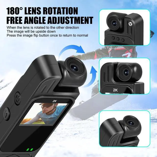 Alt view image 6 of 7 - 2K Mini Police Body Camera 180° HD Video Audio Recorder Pocket Night Vision Cam