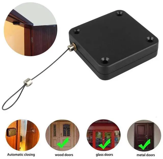 Alt view image 3 of 7 - Punch-free Automatic Sensor Door Closer for Home Office Doors Self Closing Off