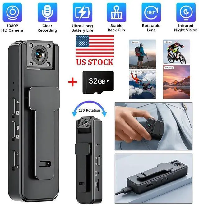 Main image of HD Mini Police Body Camera 1080P Video Audio Recorder Pocket Night Vision Cam