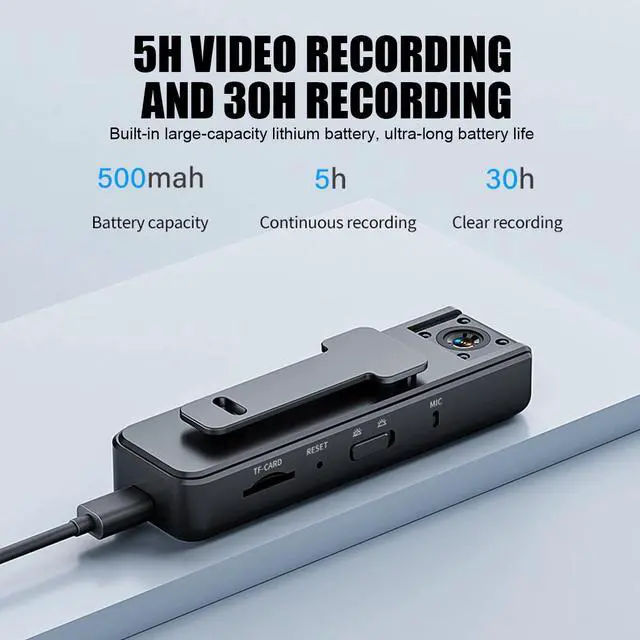 Alt view image 5 of 7 - HD Mini Police Body Camera 1080P Video Audio Recorder Pocket Night Vision Cam