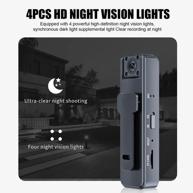 Alt view image 4 of 7 - HD Mini Police Body Camera 1080P Video Audio Recorder Pocket Night Vision Cam