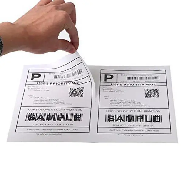 Alt view image 4 of 7 - 200 Shipping Labels 8.5x5.5 Self Adhesive 2 Per Sheet for Laser &Inkjet Printers