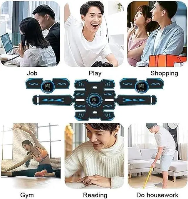 Alt view image 5 of 5 - Electric Muscle Toner Machine ABS Toning Belt Simulation Fat Burner Belly Shaper