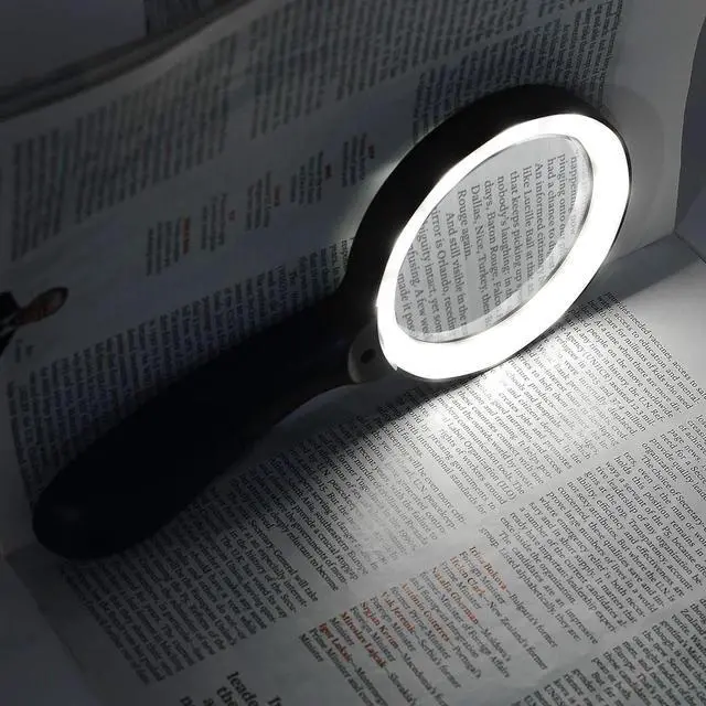 Alt view image 7 of 7 - 10X Magnifying Glass Light Jumbo Handheld Magnifier Large LED Illuminated Lens
