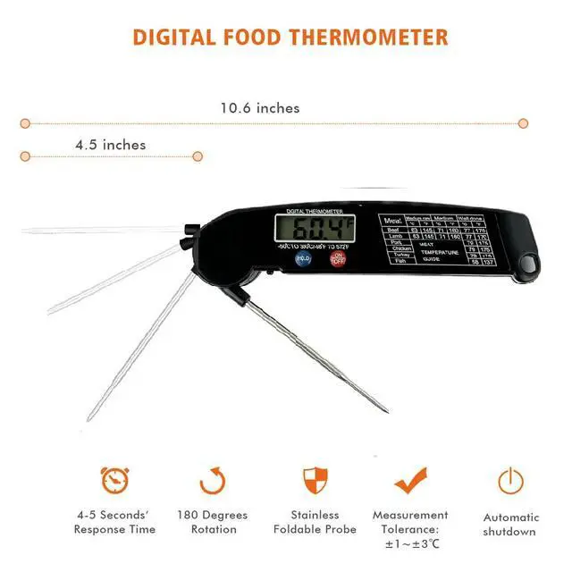 Alt view image 4 of 5 - Digital Electronic Food Meat Thermometer Kitchen Cooking BBQ Grill Instant Read