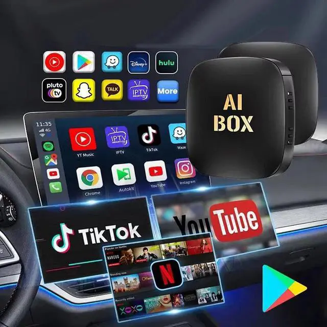 Alt view image 5 of 7 - Wireless CarPlay AI box Android Auto Adapter Converter w/Netflix YouTube WIFI US
