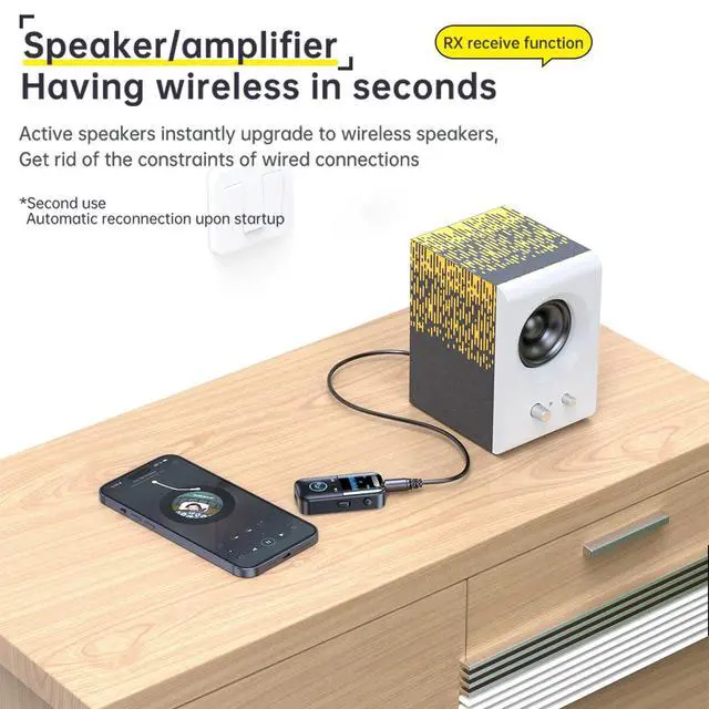 Alt view image 6 of 7 - USB Wireless Bluetooth 5.4 Transmitter Receiver 4in1 Audio Adapter 3.5mm Aux Car