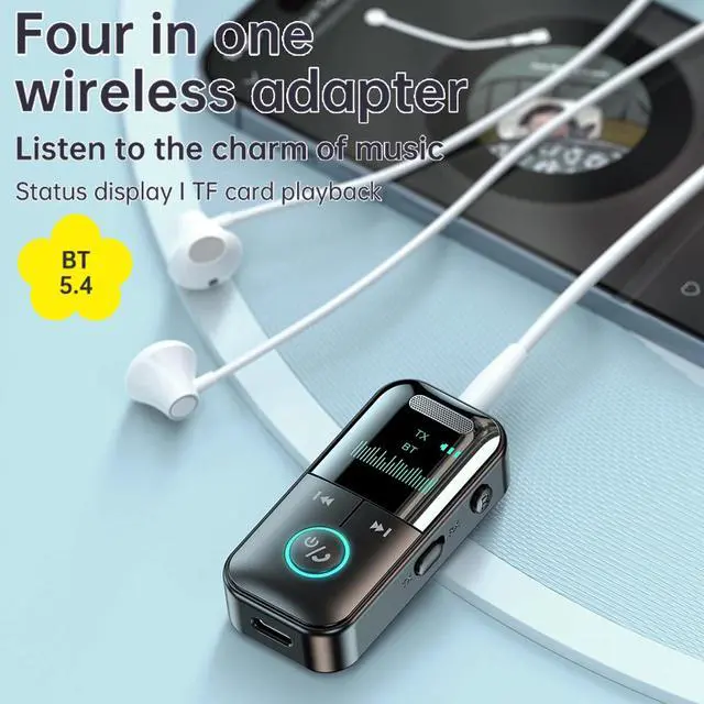 Alt view image 2 of 7 - USB Wireless Bluetooth 5.4 Transmitter Receiver 4in1 Audio Adapter 3.5mm Aux Car