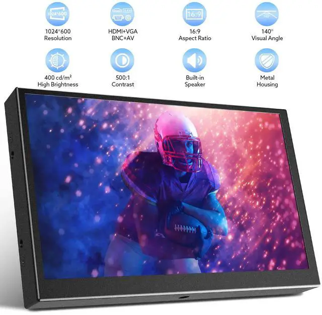 Alt view image 3 of 7 - 8" Mini Monitor LCD Screen Display USB/HDMI /VGA/AV Input Interface