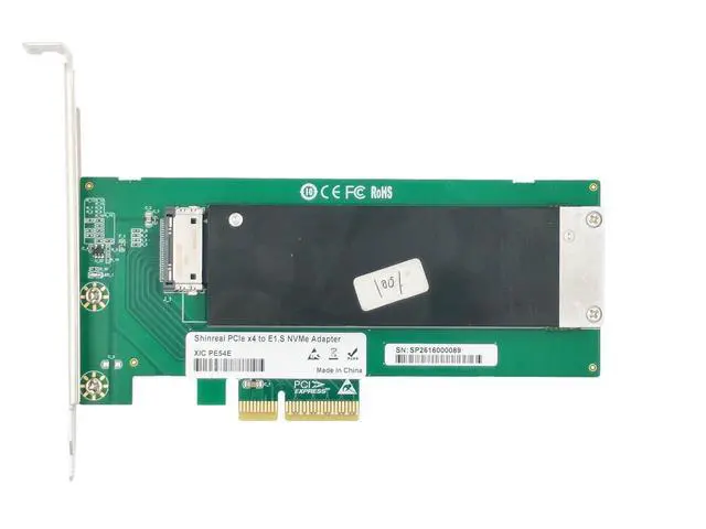 Alt view image 2 of 5 - PCI-E4.0 4X Host Adapter to NVMe Ruler 1U GEN-Z EDSFF 5.9mm 9.5mm Thickness Short SSD E1.S Carrier Adapter