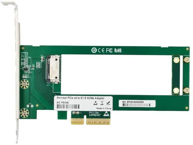 Main image of PCI-E4.0 4X Host Adapter to NVMe Ruler 1U GEN-Z EDSFF 5.9mm 9.5mm Thickness Short SSD E1.S Carrier Adapter