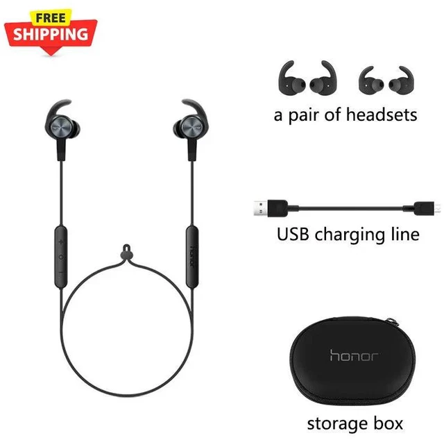 Alt view image 5 of 6 - Honor XSport AM61 Wireless Headset with Bluetooth IPX5 Waterproof Audio Device BT4.1 Music Mic Control for Android IOS (Black)