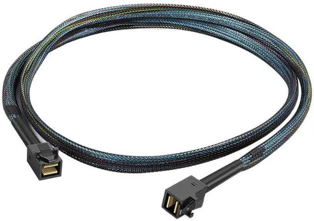 Alt view image 2 of 5 - 1M SFF-8643 to SFF-8643 Mini SAS HD Cable, 12Gbps SAS 3.0 Internal Data Cable for LSI RAID HBA Array Card, Server SAS Backplane, Disk Storage Cabinet, Compatible with Dell HPE Lenovo Supermicro Server