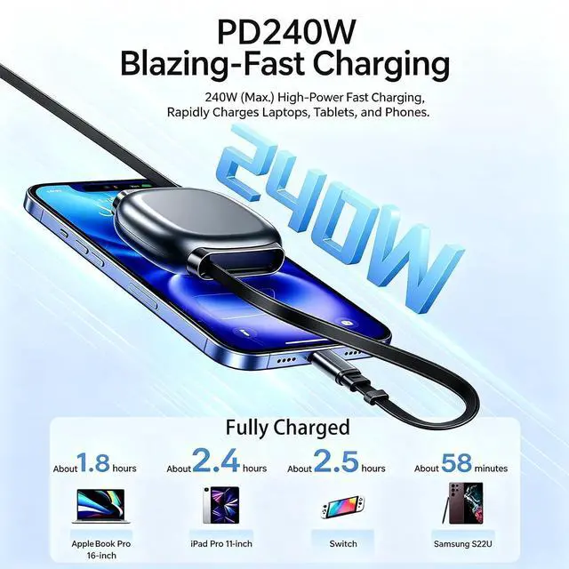 Alt view image 5 of 7 - 1M/3.3FT Retractable USB C to USB C Cable, 240W PD Fast Charging Telescopic Type-C Cord for MacBook, iPhone 15/16, Samsung, Laptop, Travel Car Portable Charger Wire black