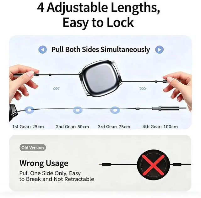 Alt view image 5 of 7 - 1M/3.3FT Retractable USB C to USB C Cable, 240W PD Fast Charging Telescopic Type-C Cord for MacBook, iPhone 15/16, Samsung, Laptop, Travel Car Portable Charger Wire golden
