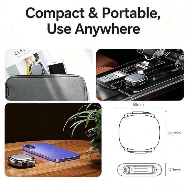 Alt view image 2 of 7 - 1M/3.3FT Retractable USB C to USB C Cable, 240W PD Fast Charging Telescopic Type-C Cord for MacBook, iPhone 15/16, Samsung, Laptop, Travel Car Portable Charger Wire golden