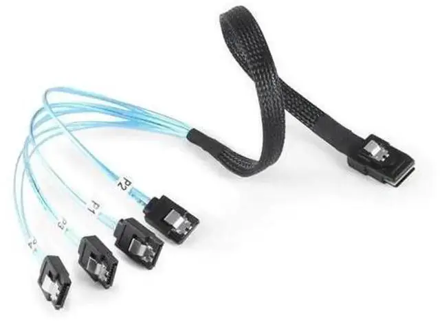 Alt view image 2 of 5 - 50/70cm Mini SAS SFF-8087 36Pin to 4 SATA 7Pin Breakout Cable, 12Gbps High Speed SAS 4i Hard Drive Data Cord, Universal for LSI RAID HBA Card, Supermicro/Dell/HP Server, NAS Storage Array, Connect Fou