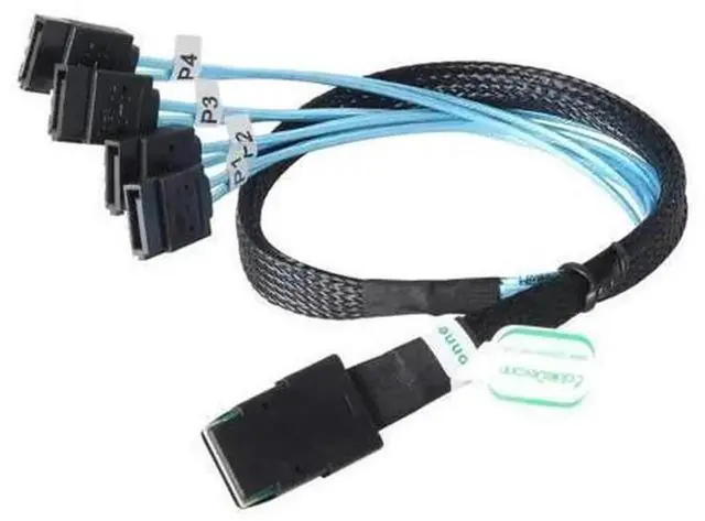 Alt view image 3 of 5 - 50/70cm Mini SAS SFF-8087 36Pin to 4 SATA 7Pin Breakout Cable, 12Gbps High Speed SAS 4i Hard Drive Data Cord, Universal for LSI RAID HBA Card, Supermicro/Dell/HP Server, NAS Storage Array, Connect Fou